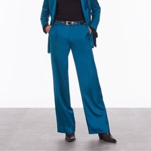 The Kooples Women’s Blue Satin Trousers